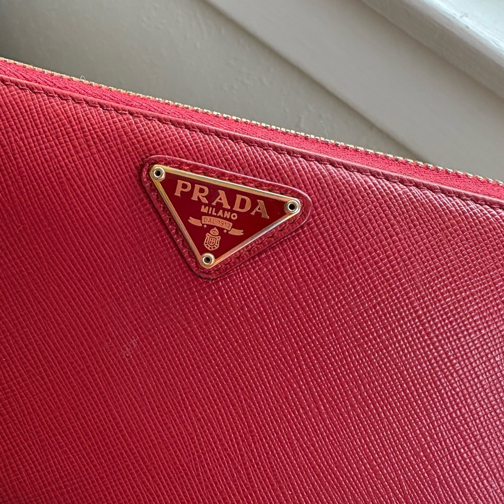 PRADA Red Saffiano Leather Wallet - Picture 8 of 11